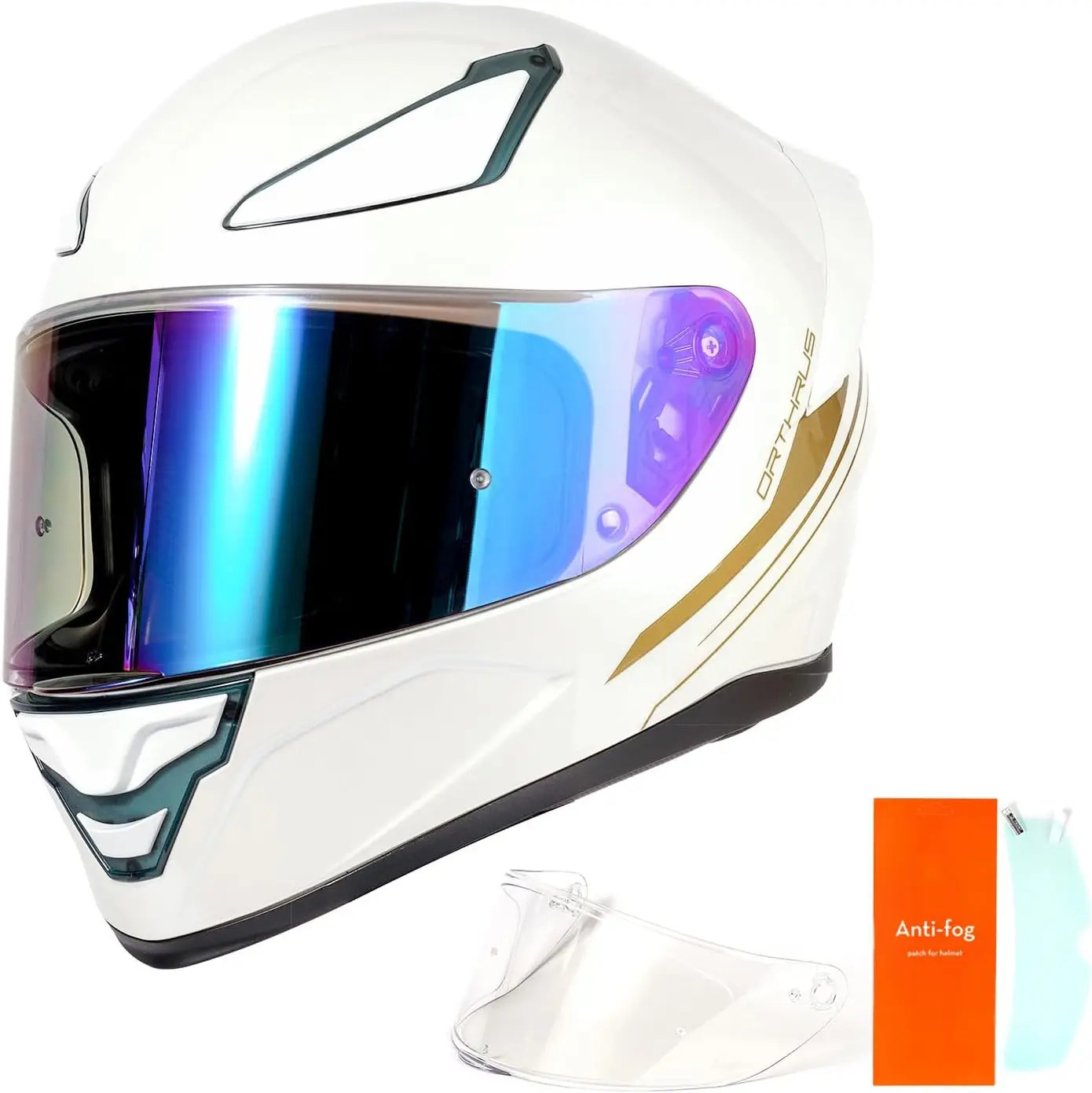 

(X-Large)OTS Dual Clear & Tinted Visor Full Face DOT Motorcycle Helmet - Lightweight Airflow ABS Shell, Quick-Release Buckle, Wa