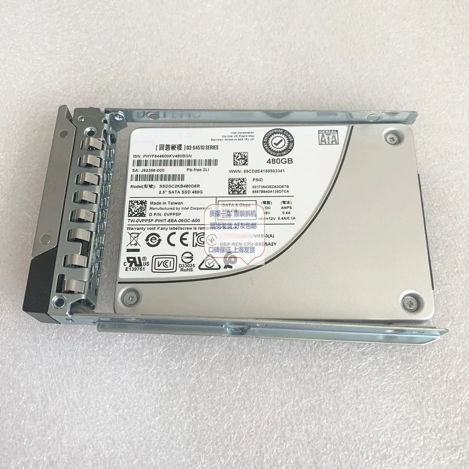 0VPP5P S4510 SSDSC2KB480G8R Lire SSD intensive 480G SSD utilisé