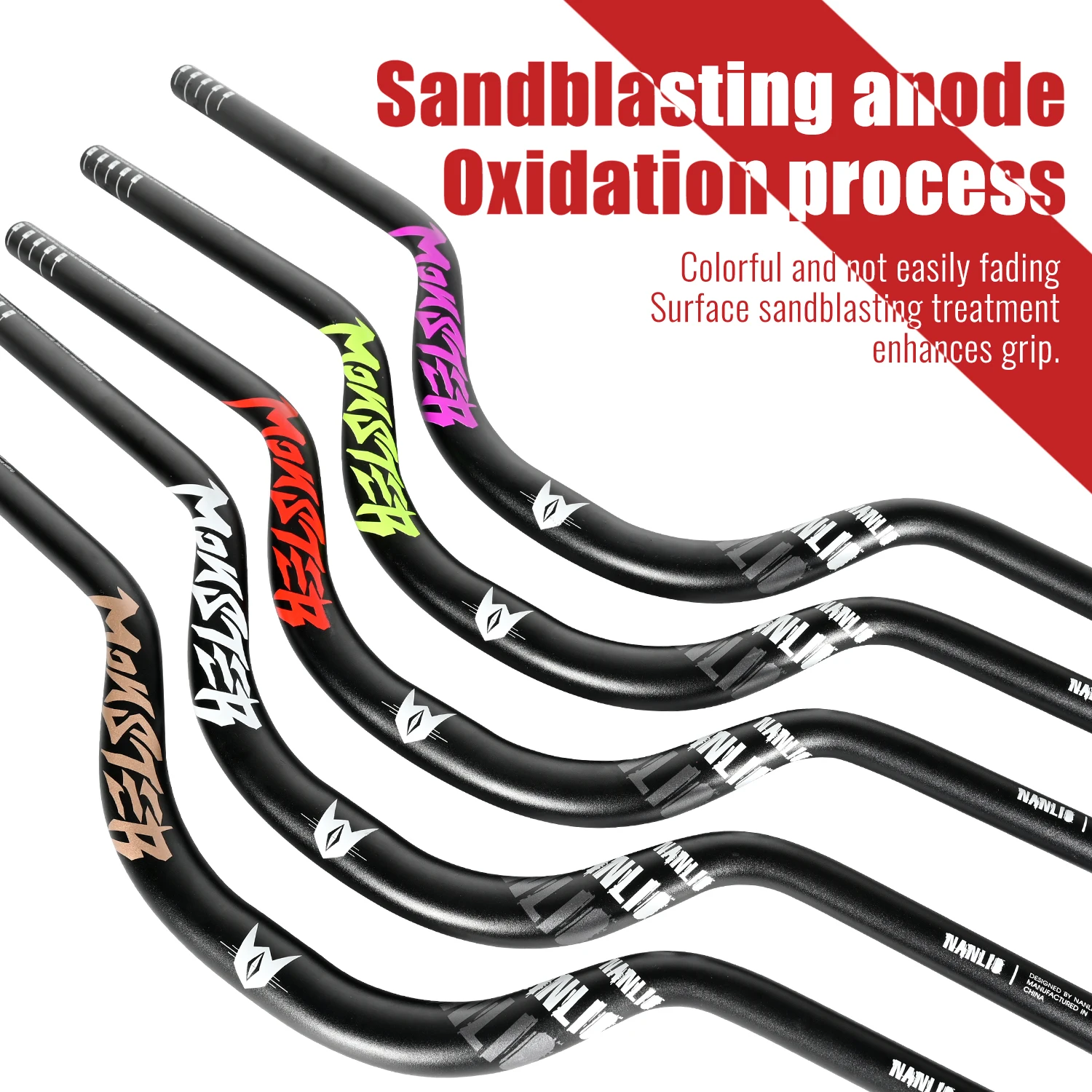 NanLio Bike Swallow-Shaped Handlebar 31.8*780mm MTB Bicycle Rise Handlebar Mountain Bike Rise Handle Bar 90mm Rise Bicycle Parts