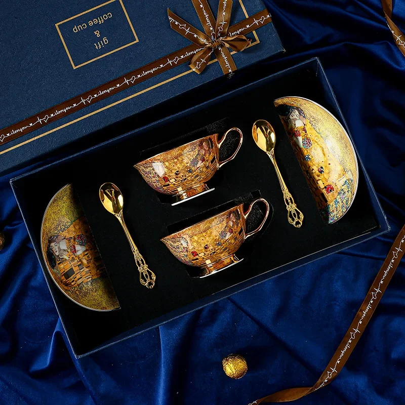 

European Tea Set Home Bone Porcelain Coffee Cup High-end Retro British Afternoon Tea Set Light Luxury Coffee Set