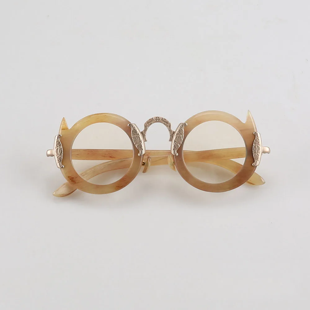 

Glasses Frames For Women Round Unique Sharp Corner Handmade Natural Horn Reading Prescription Eyeglass Frames Optical Eyewear