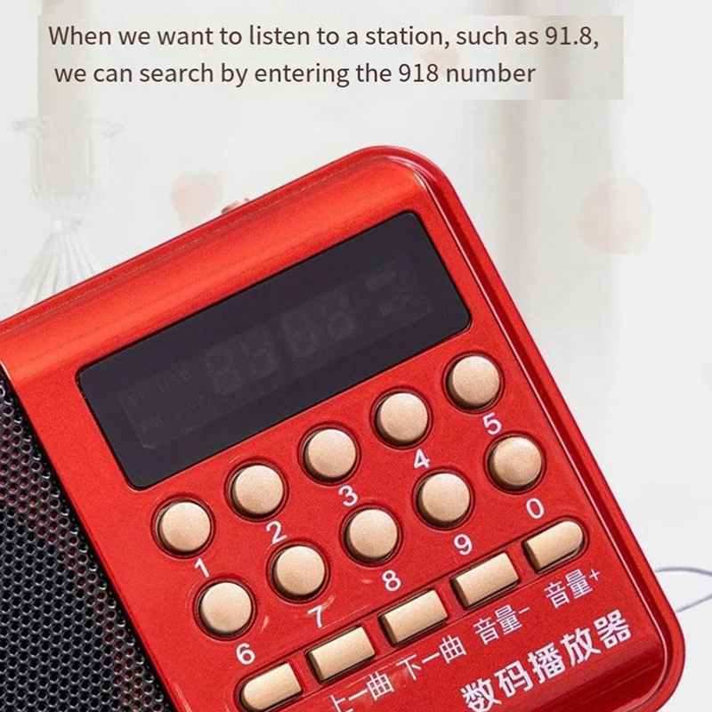 راديو A62 متعدد الوظائف FM المسنين المكونات في راديو آلة المحمولة مريحة مشغل عملي