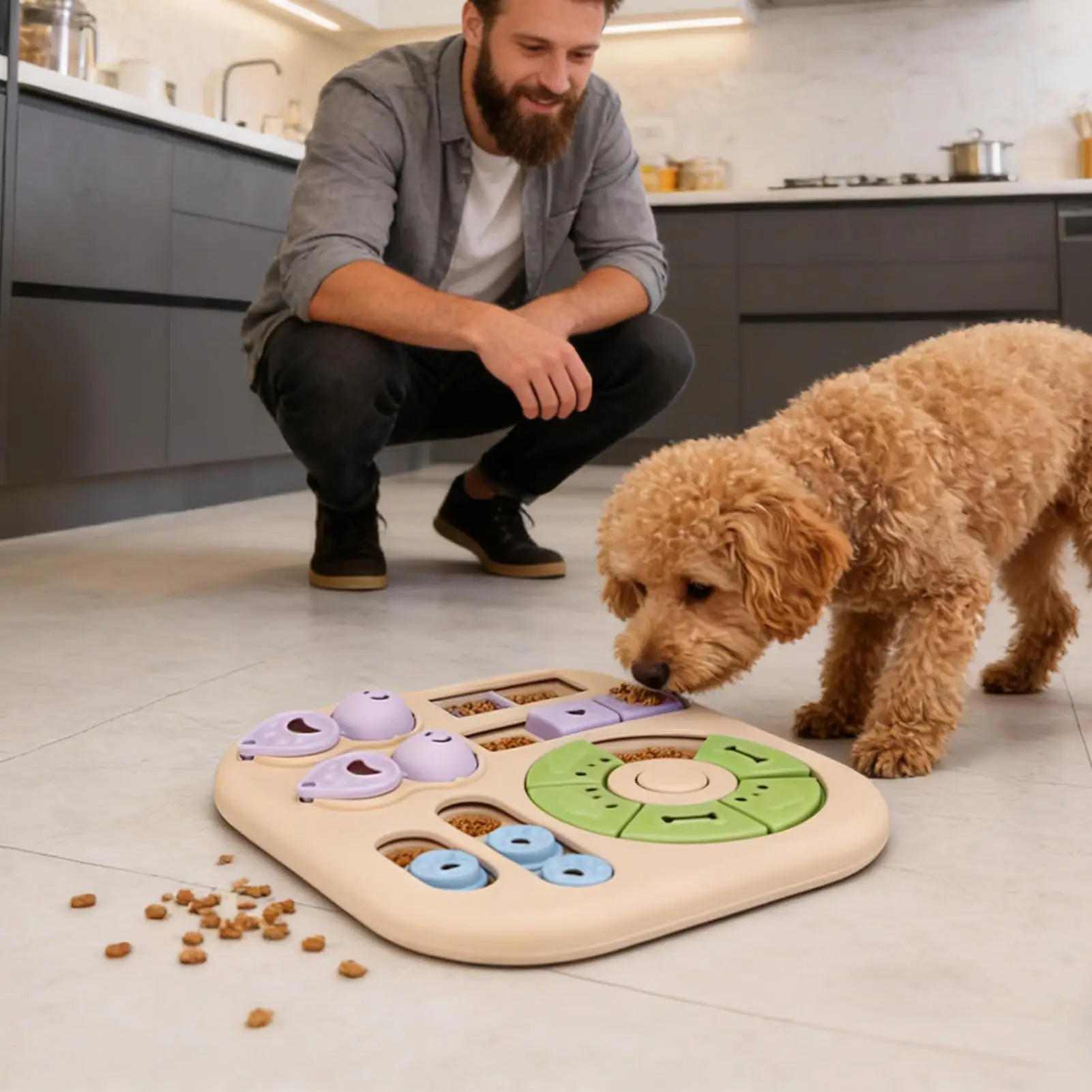 

Игрушка-диспенсер для лакомств для собак, нескользящая, забавная, медленная кормушка-головоломка для собак, щенков, котят, кошек, для стимуляции мозга и борьбы с скукой