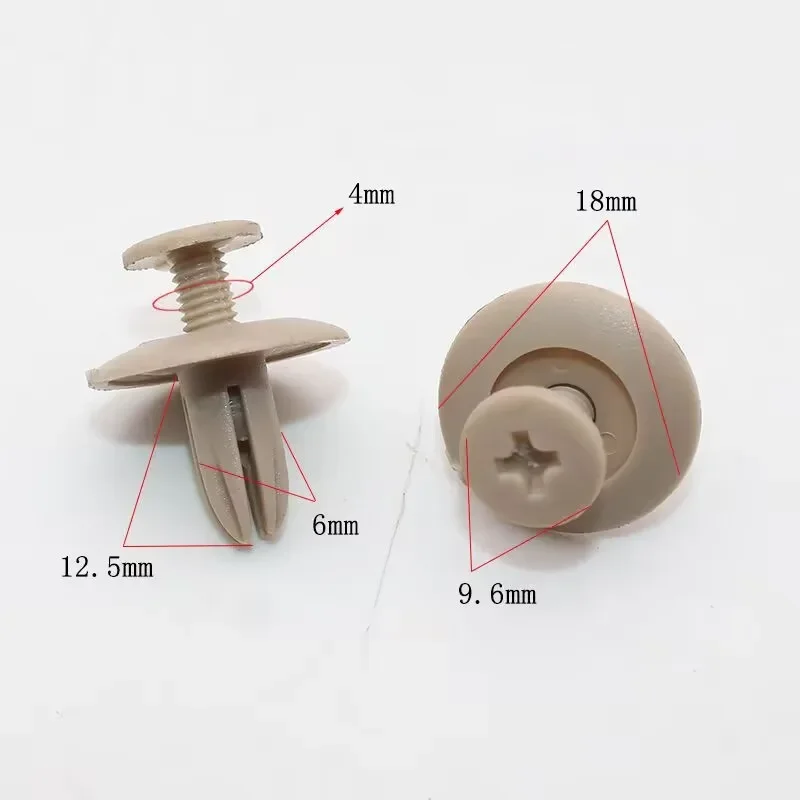 Cars Bumper Fender Trunk Gray Beige White Plastic Rivet Universal 6mm Hole Expansion Screws Fastener Clip For All Auto