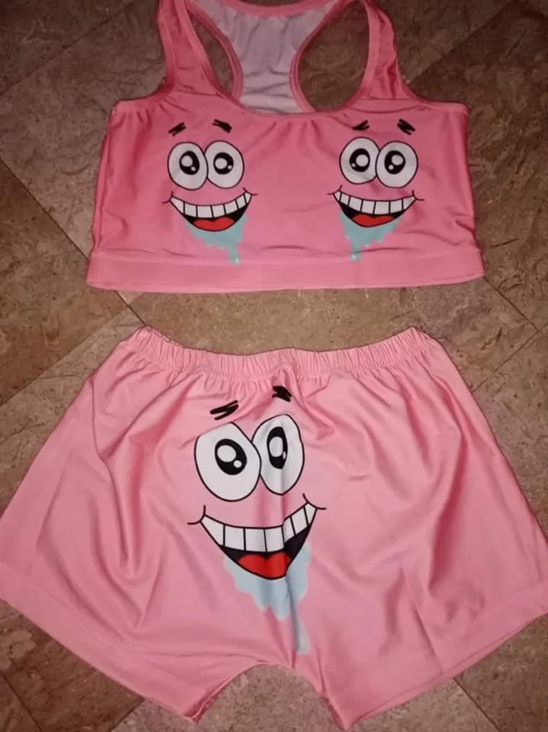 Kobiety seksowny Top bez ramiączek zestaw Mini Booty cukierki Juicy Coutoure dres Fitness Push Up Multicolor do klubu na imprezę ubranko z krótkim