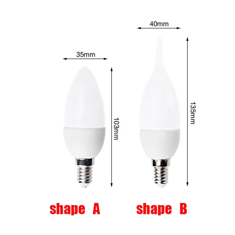 Bombilla led E14 para decoración del hogar, lámpara de luz interior de 220V-240V, 5W, candelabro blanco frío y cálido, 10 piezas, envío gratis