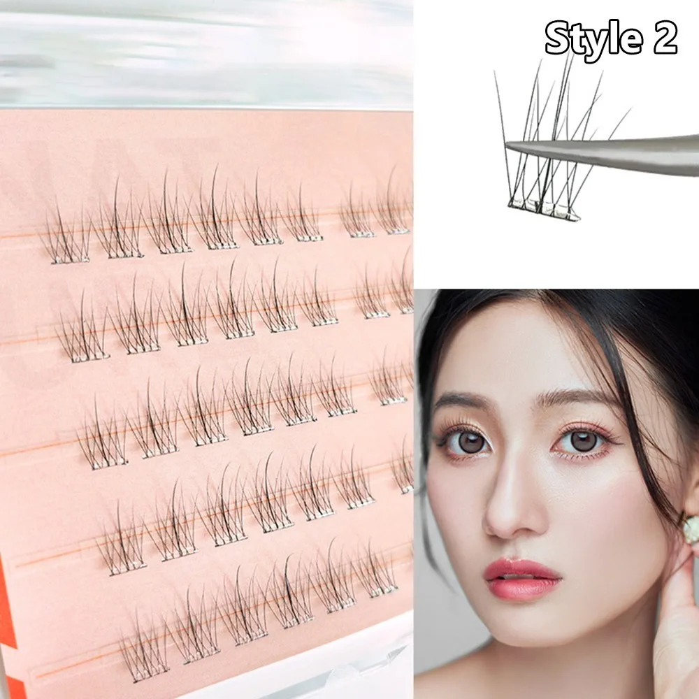 Press on Self Adhesive Cluster Lashes Natural Look Reusable Segmented Eyelashes Handmade Black/Brown Glue-free False Eyelashes