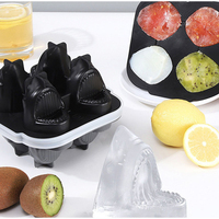 Shark Head Silicone Grey Black Ice Molds Whiskey Cocktail Ice Cream Cake Beverage Tray Decoration Gifts For Shark Enthusiasts