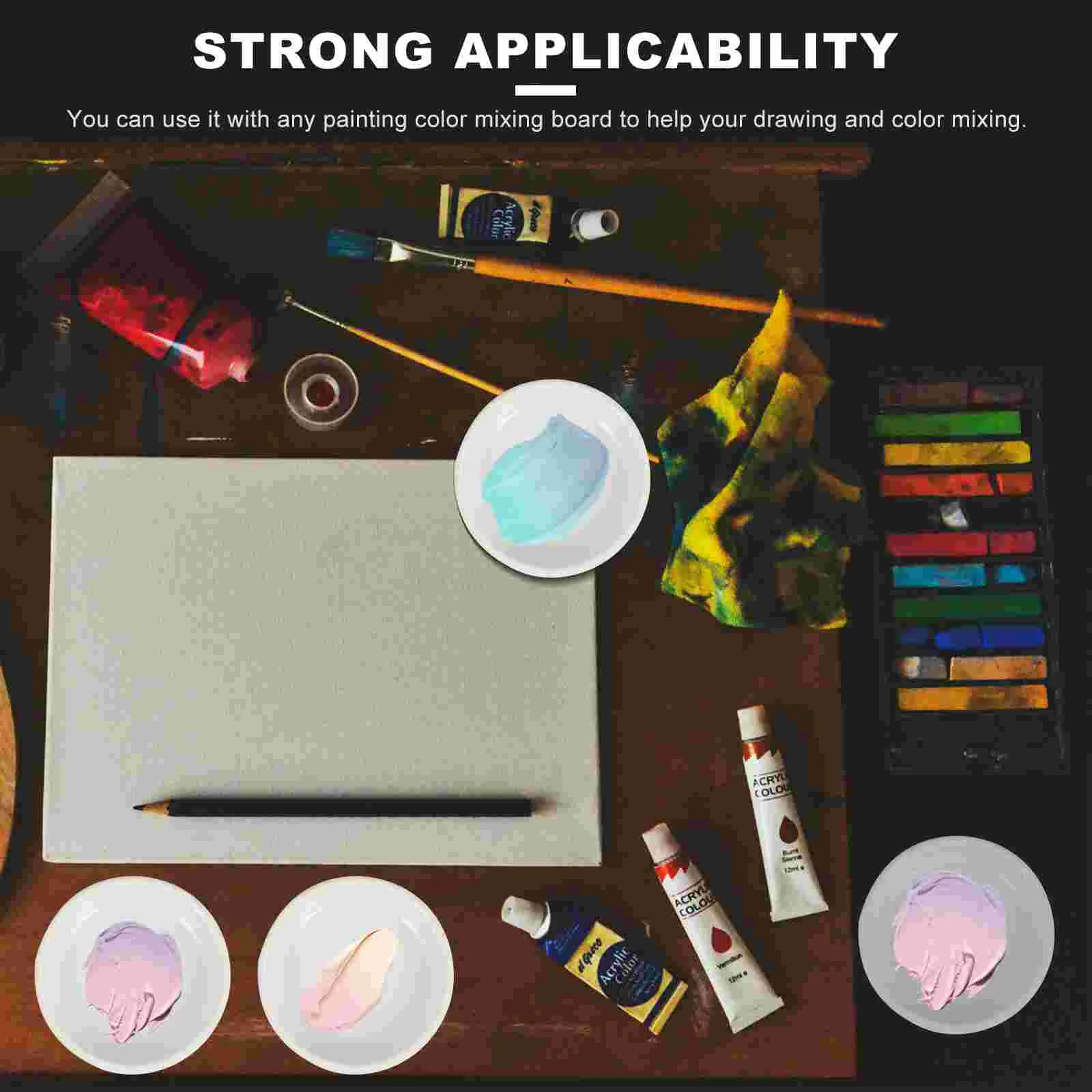 Tray Palette Porcelain Calligraphy Pigment DIY Painting Board Plate Ceramic Pallets Trays Child