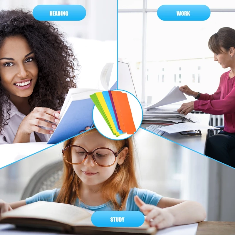 20 Pieces Snap-In Plastic Bookmark Mini Binder Dividers Snap In Bookmark For Planner Multicolor Plastic Bookmark