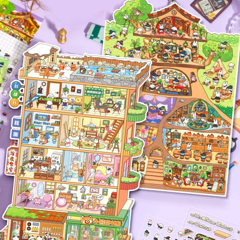 

Card Lover 3 шт. [серия Fun World] SUPER BIG Storage Пейзаж Мультфильм 3D-наклейка Материал для скрапбукинга Набор Goodvibesummer Style