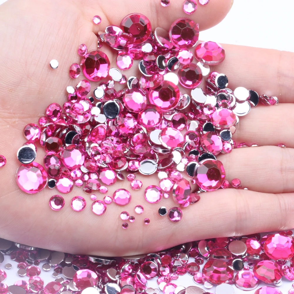 

1.5mm 10000pcs Acrylic Rhinestones Flatback Facets Round Glue On Stones Sparkling Nail Art Decorations Clothing Decorations