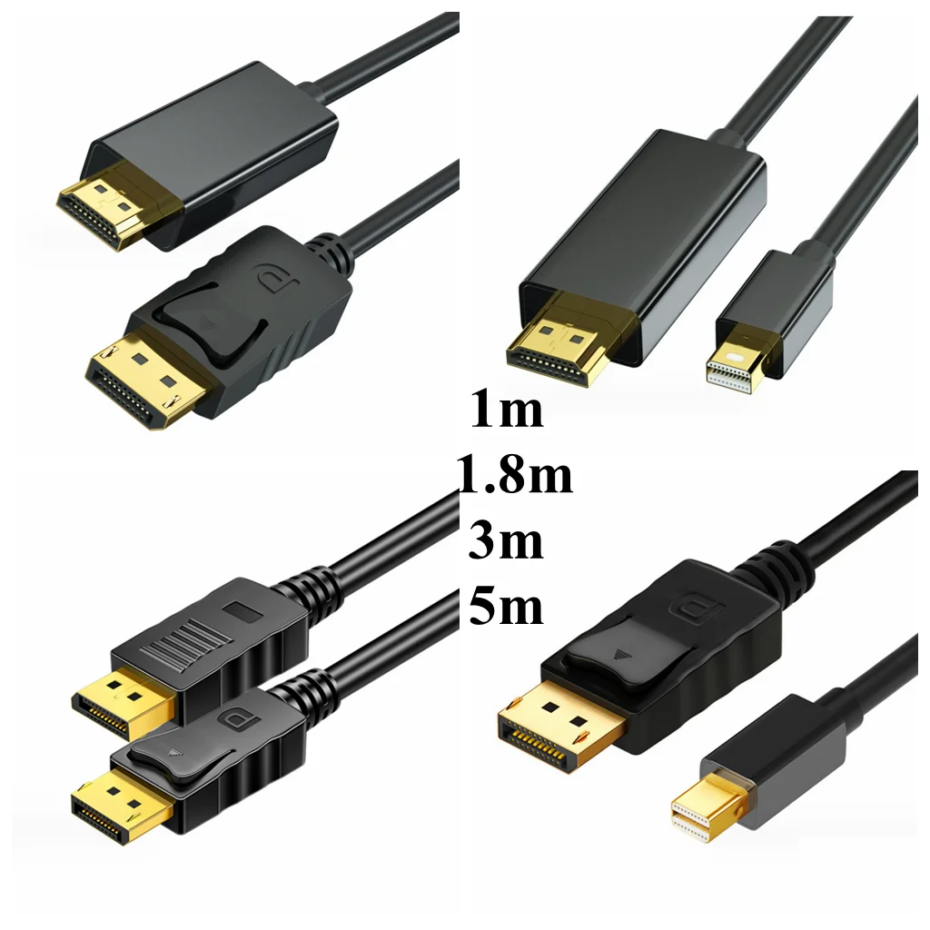 5M 3M 1M Mini DisplayPort 1.2 pioruna do kabel Adapter HDMI DP dla TV, pudełko PC Laptop 4K 2K 1080P 3D Audio wideo przewód HDTV