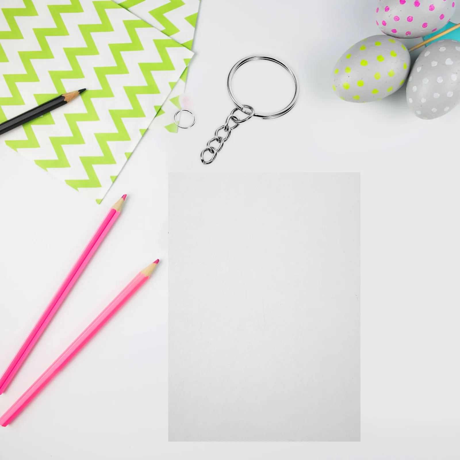 

Key Chain Set Shrink Plastic Sheets Heat Blanks Film Craft Accessories Iron Keychain Kit Diy Material Handicraft Making Sheets