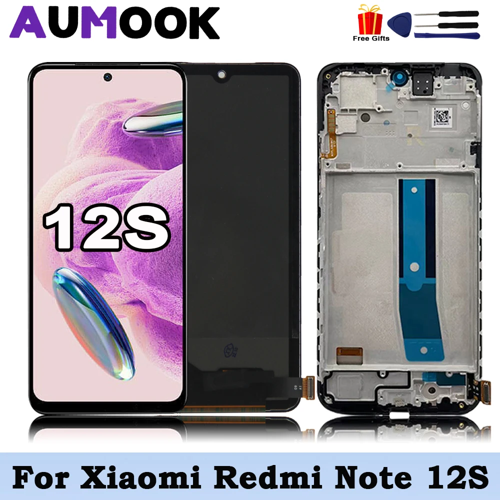 NEW AMOLED For Xiaomi Redmi Note 12S LCD 2303CRA44A Display Touch Screen Digitizer Assembly Replacement Parts For Redmi Note 12S