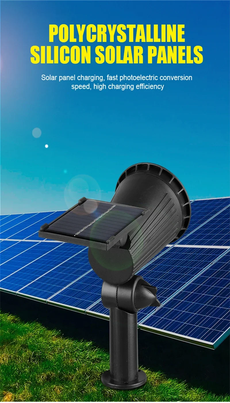 Solar Landscape Lights 9LED Adjustable In-Ground Wall Spotlight IP65 Waterproof Outdoor Lighting for Garden Yard Pathway 1-4Pcs