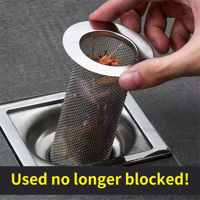 1PCS Stainless Steel Kitchen Sink Filter Mesh Sink Strainer Filter Bathroom Sink Strainer Drain Hole Filter Trap Waste Screen