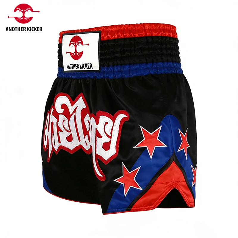 

Muay Thai Shorts Men Women Child Boxing Training Pants Embroidery Satin Polyester Martial Arts Grappling Kickboxing Fight Wear