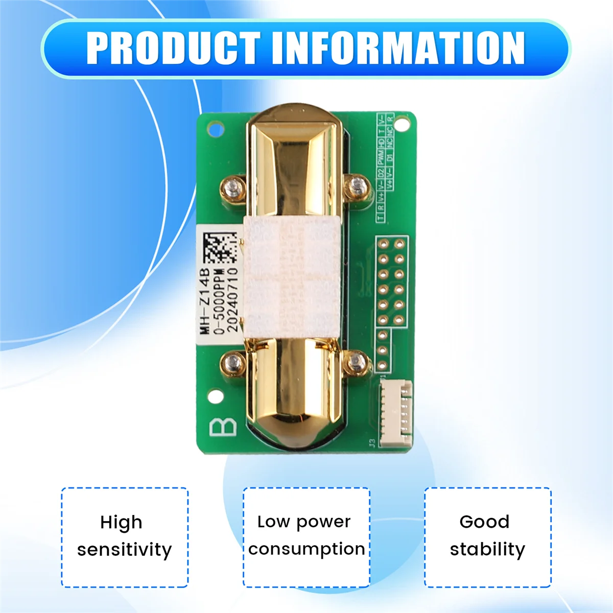 Capteur de Gaz Infrarouge pour Moniteur de CO2, Sortie Série UART PWM, Z14B NDIR, 0-5000