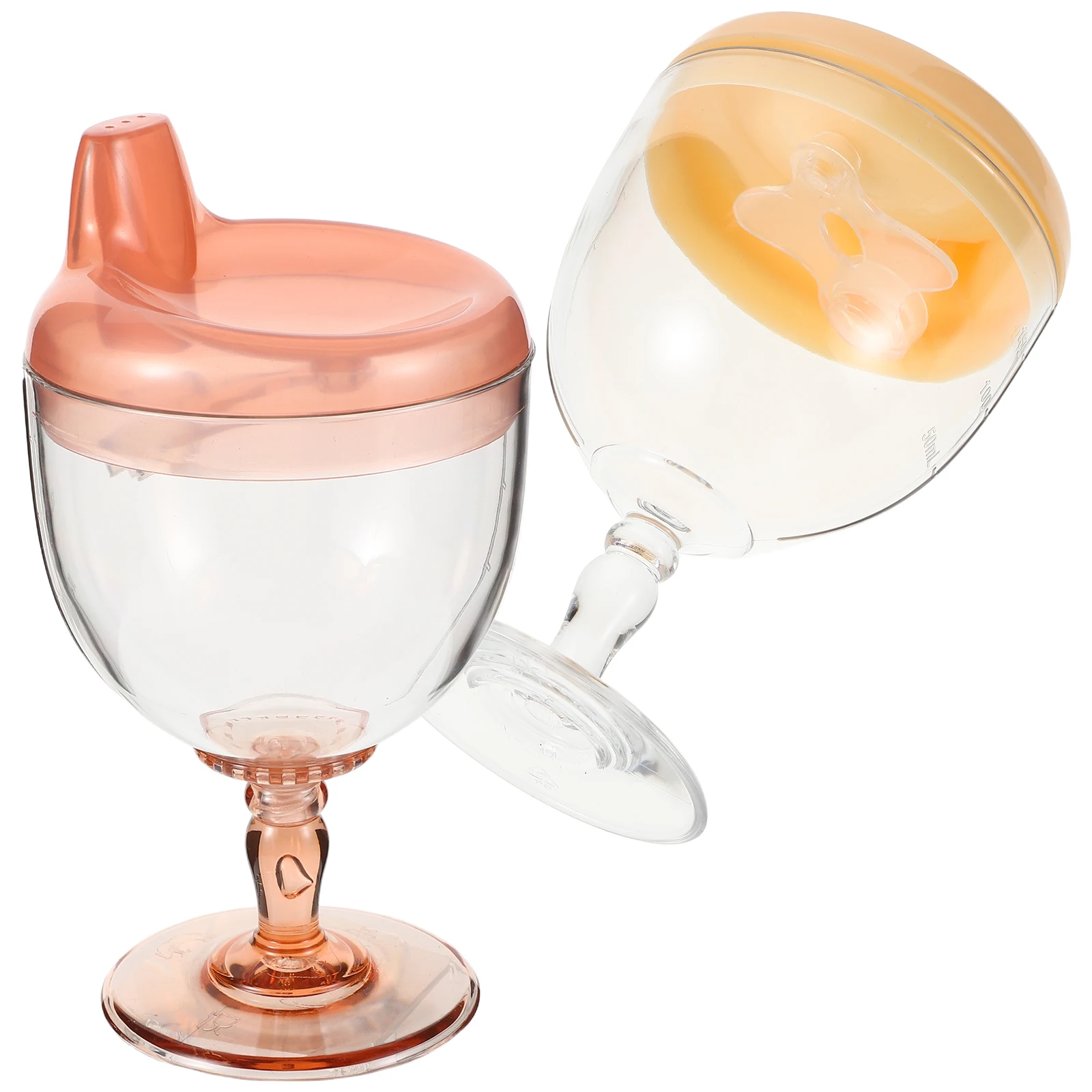 

2pcs Kids Cups Cute Plastic Baby Drinking Juice Plastic Scale Cup Water Toddler Milk Container Supply Child Feeding Cup