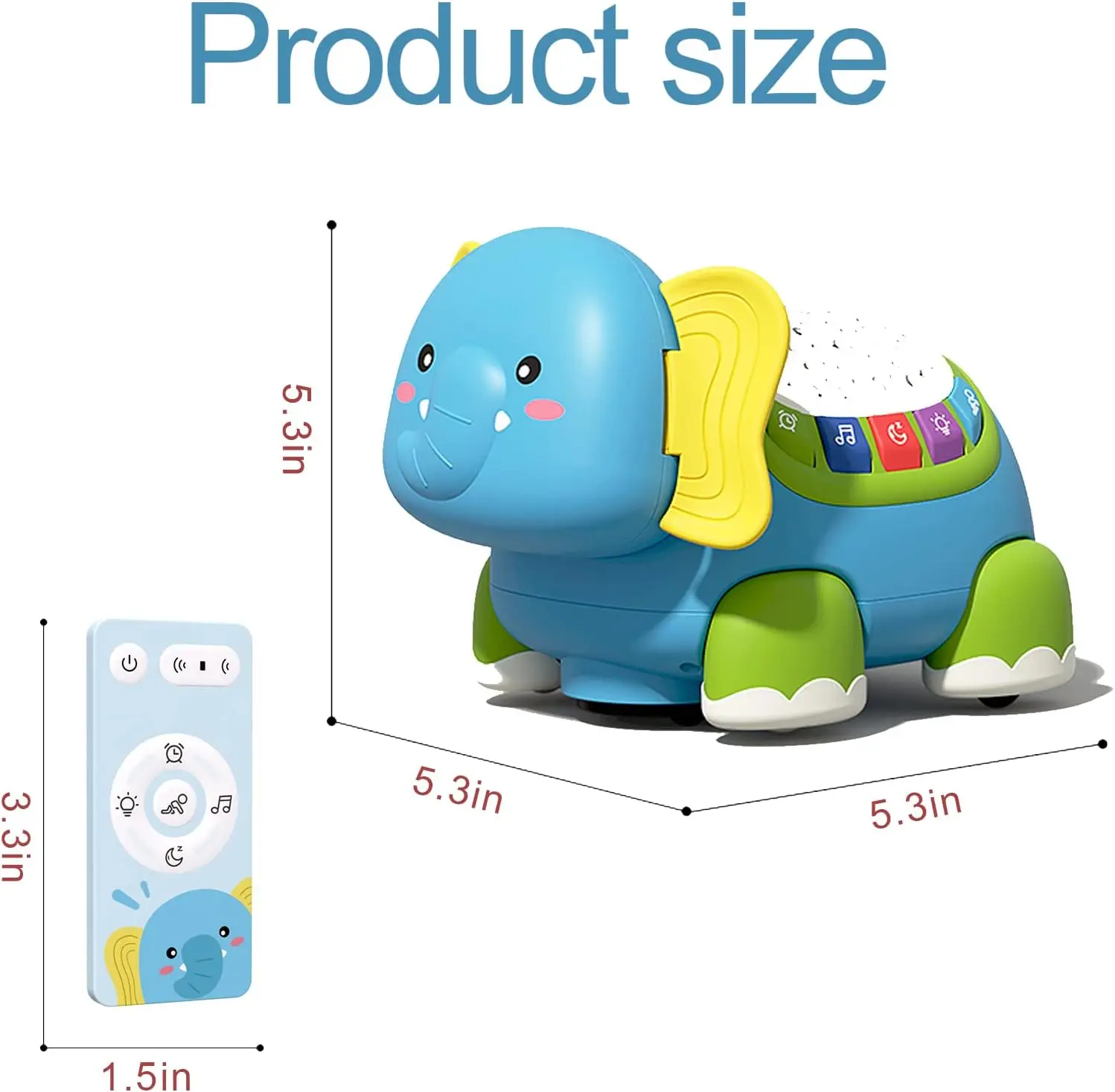 Baby Crawling Toys 6 to 12 Months Musical Elephant Light Up Toys Infant Toys Baby Toys Star Projector Birthday Gifts for Toddler