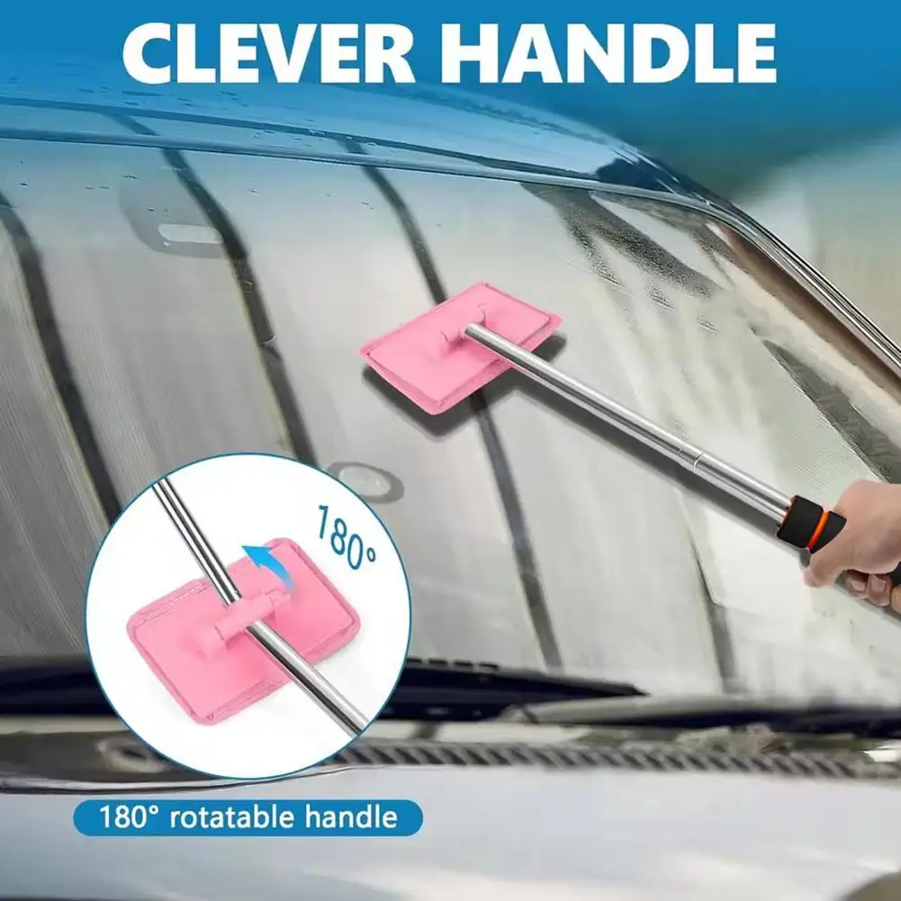 سيارة تلسكوبي مرآة الرؤية الخلفية ممسحة مرآة السيارات تلسكوبي زجاج النافذة أدوات الزجاج يده تنظيف ممسحة J7G5 #2