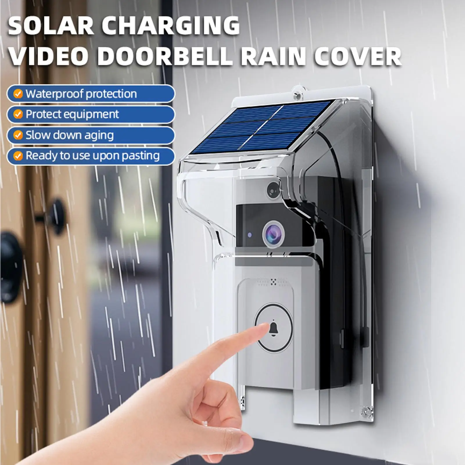 Ring Doorbell Cover Chime Camera Protector Doorbell Rain Cover for Apartment Home Workplace Outside Renter Classroom