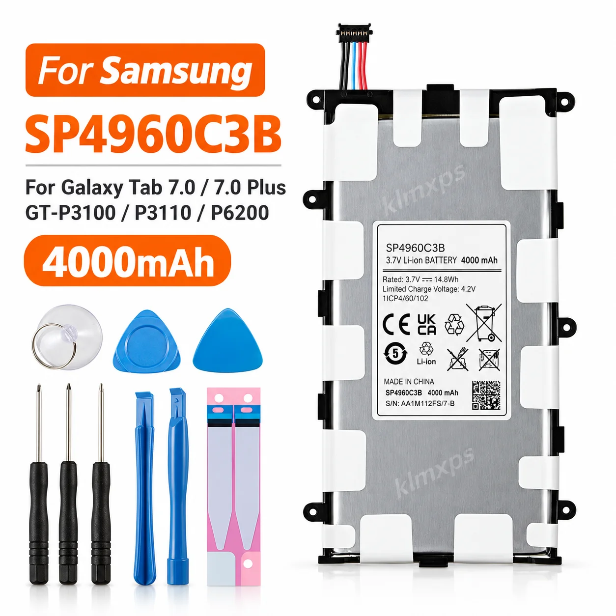 SP4960C3B Replacement Battery For Samsung Galaxy Tab 7.0 GT-P3100 P3110 P6200 Li-ion Tablet Battery Repair Parts With Tools