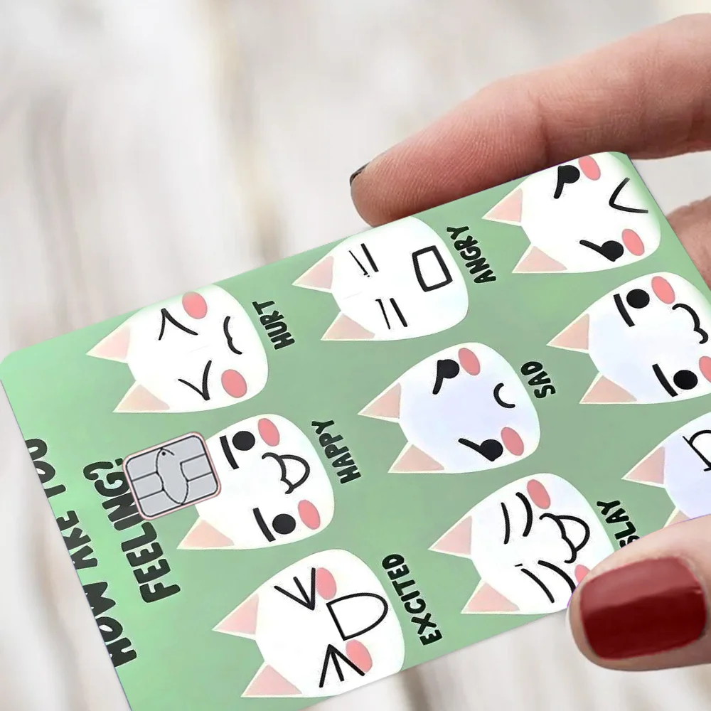 Inoue Toro CUTE Cat Cartoon Credit Card Skin Stickers For Bank Card Bus Metro Card Sticker Waterproof Women Gift