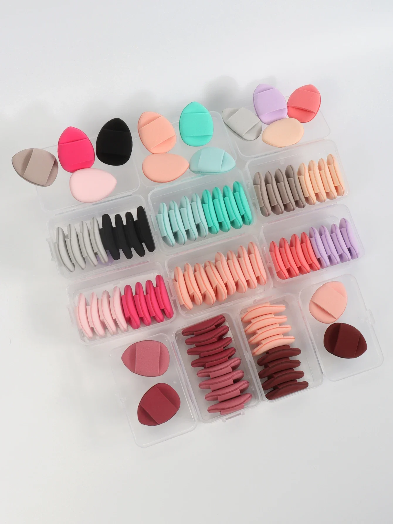 10er-Pack Finger-Luftpolsterquasten, einschließlich Luftpolster-Puderquasten, latexfreie gemischte Schwämme und Make-up-Puffs, verwendet für Li