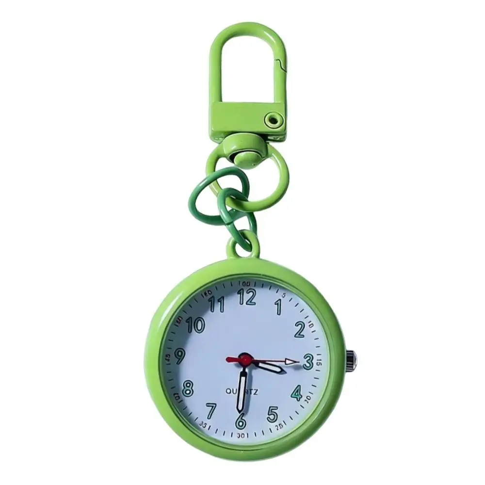 Easy Reading Keychain Pocket Watch Metal Numbers Key Chain Fob Clock Quartz Movement Compact Size Watch Pendant Backpackers