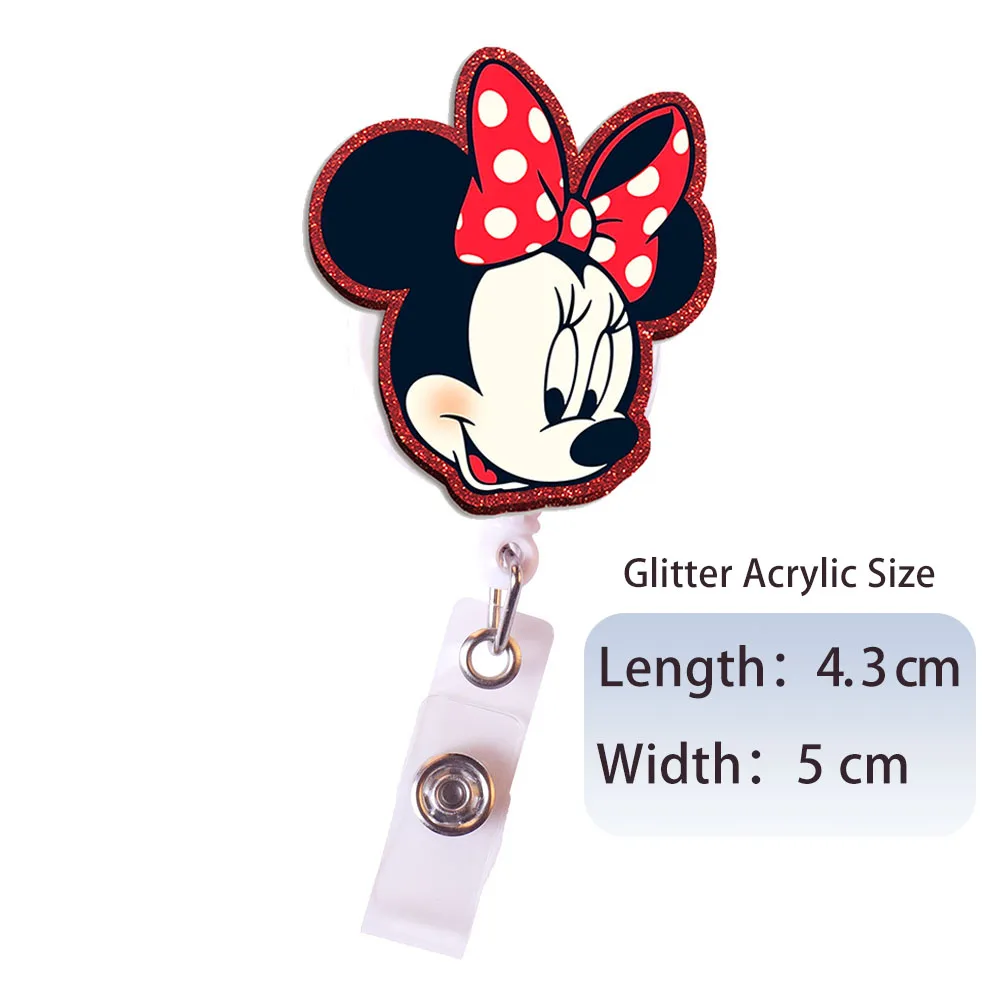 การ์ตูน Disney Mickey Mouse น่ารัก Lanyard น่ารักผู้ถือป้าย ID บัตรเครดิตผ่านแขวนเชือกสําหรับคีย์อุปกรณ์เสริมของขวัญ