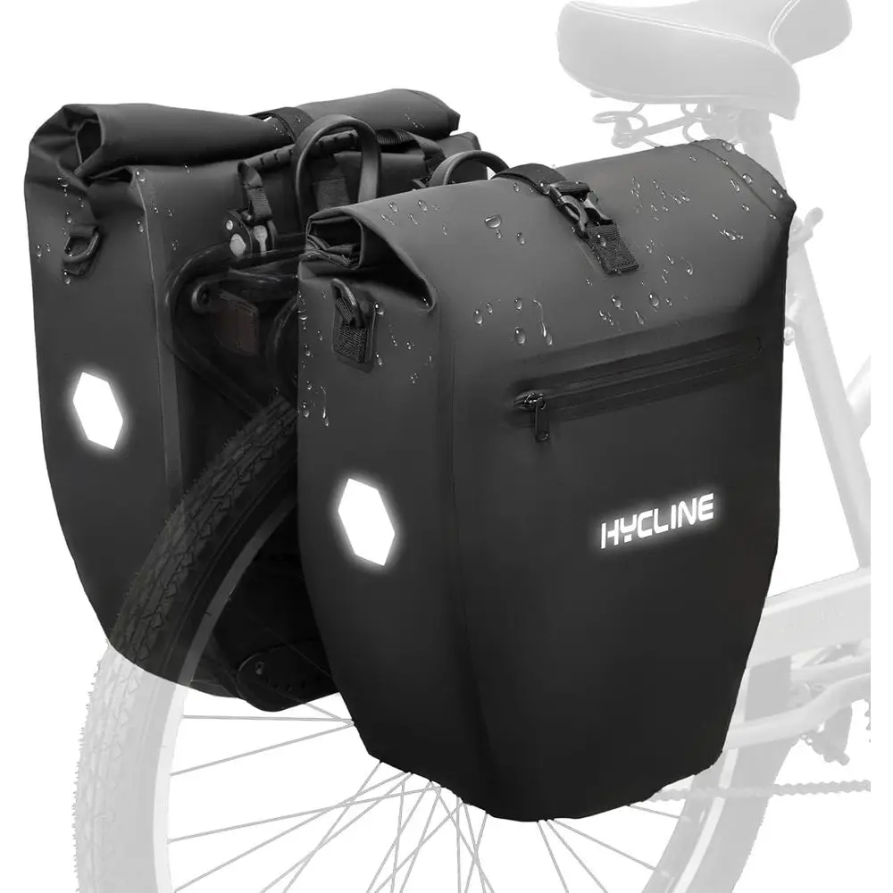 

Large 28L City Bike Panniers with Dual Handles and Shoulder Strap for Commuting, Travel, and Shopping - Set of 2