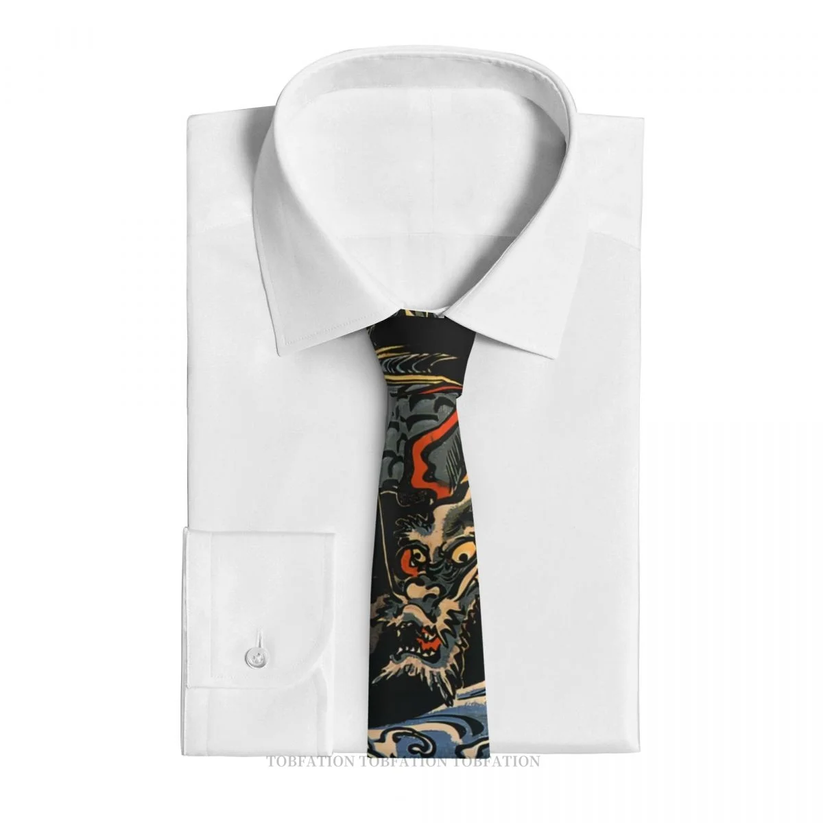 Dragon At Sea New 3D Printing Tie 8cm Wide Polyester Necktie Shirt Accessories Party Decoration