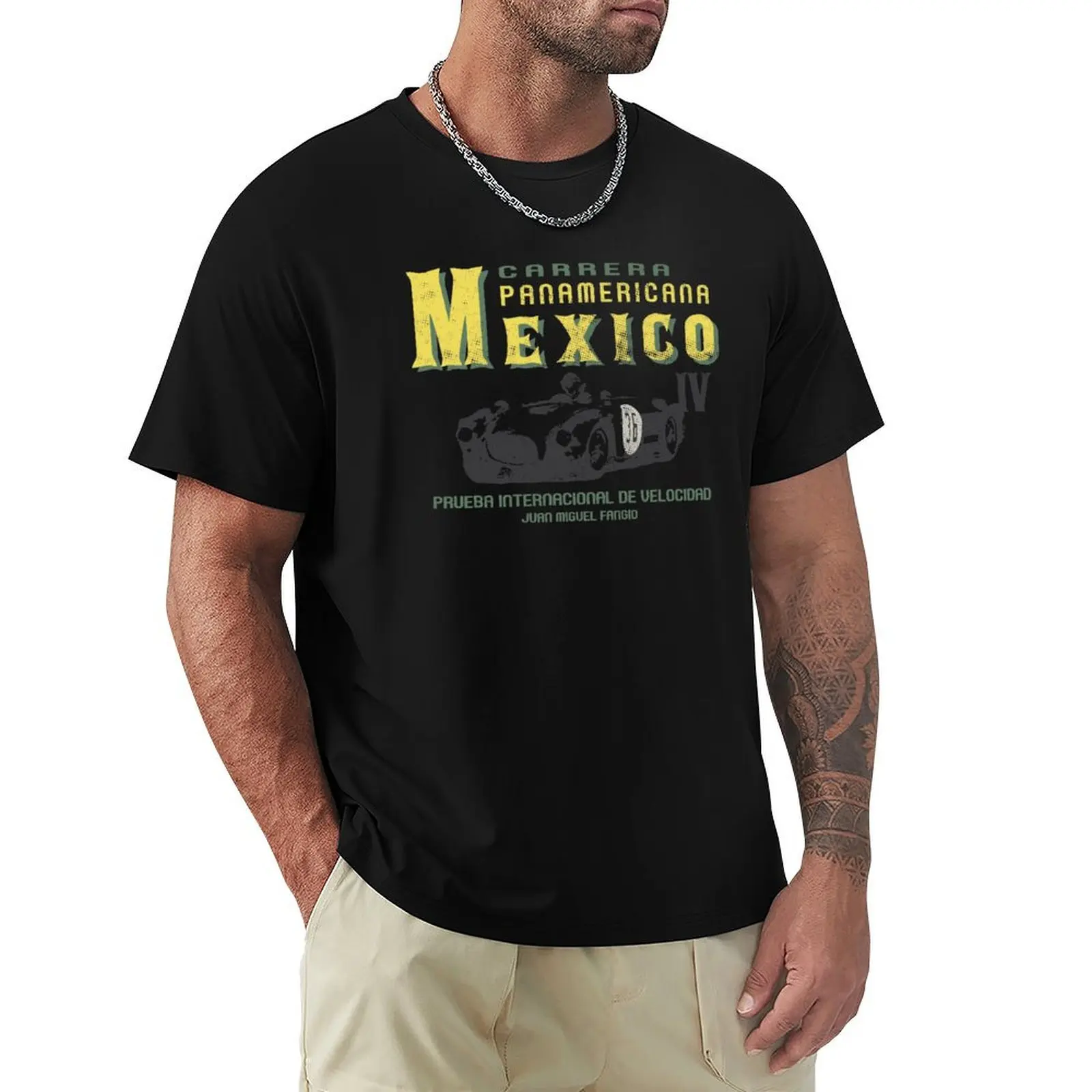 Camiseta Carrera Panamericana México, Top de Manga Corta con Gráficos Elegantes