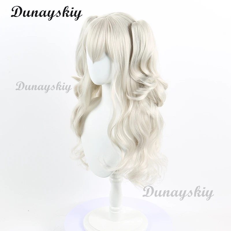 Peluca de Cosplay de Anime charlotte Tomori Nao con colas de caballo, peluca ondulada de pelo sintético largo para mujer, disfraz de fiesta de Halloween, gorro de peluca, 65cm