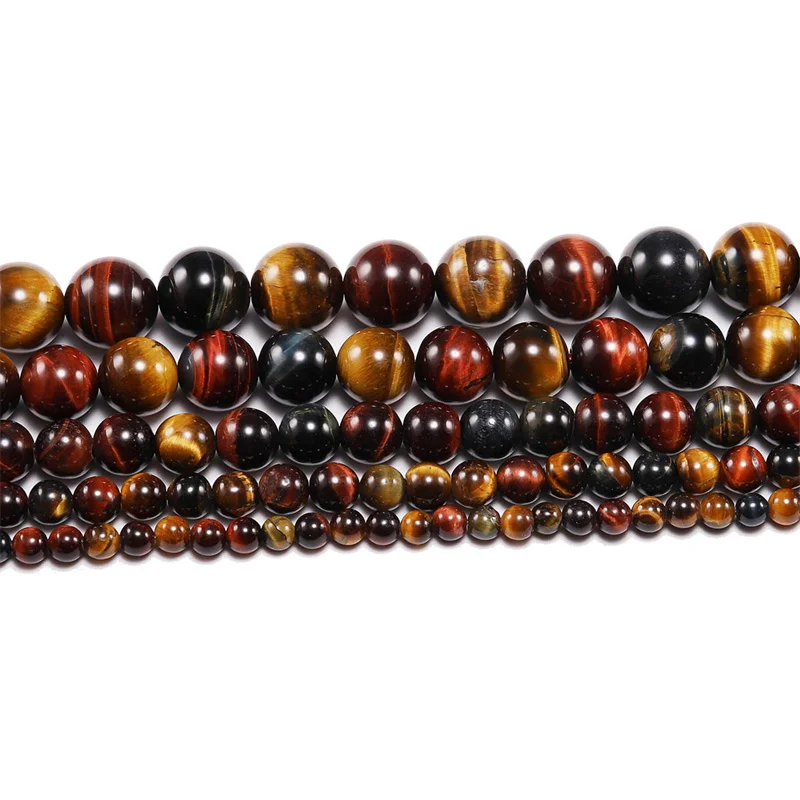 Kleur Tijgeroog Bliksem Natuursteen 4-14Mm Kralen Ronde Losse Ruimte Kraal Voor Sieraden Maken Diy Charm Armbanden Ketting Cadeau