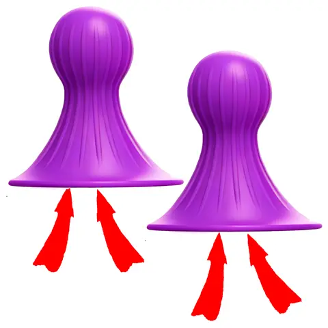 Soft Silicone Breast Nipple Suckers - Strong Vacuum Suction Pump Toy, Sensitive Nipple Play for Couples & Women