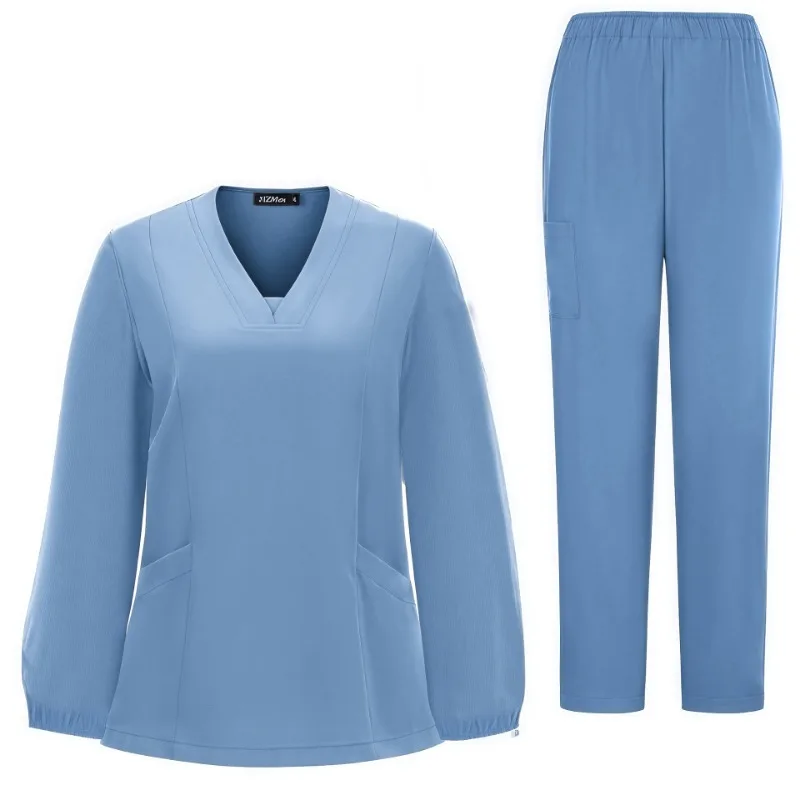 زي مستشفى الأسنان الصيفي القابل للتنفس بأكمام طويلة يناسب زي غرفة العمليات النسائية خفيف الوزن