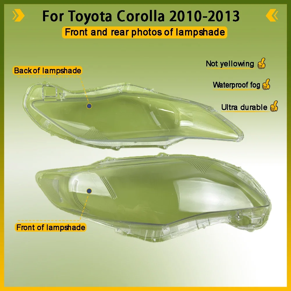 Headlight Lampshade Transparent Headlamp Cover Lens Replace Original Plexiglass Shell For Toyota Corolla 2010 2011 2012 2013