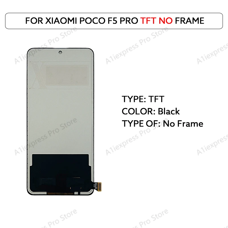 6.67 "AMOLED TFT LCD Voor Xiaomi Poco F5 Pro 23013PC75G Lcd Touch Screen Digitizer Vergadering Met Frame LCD scherm Reparatie