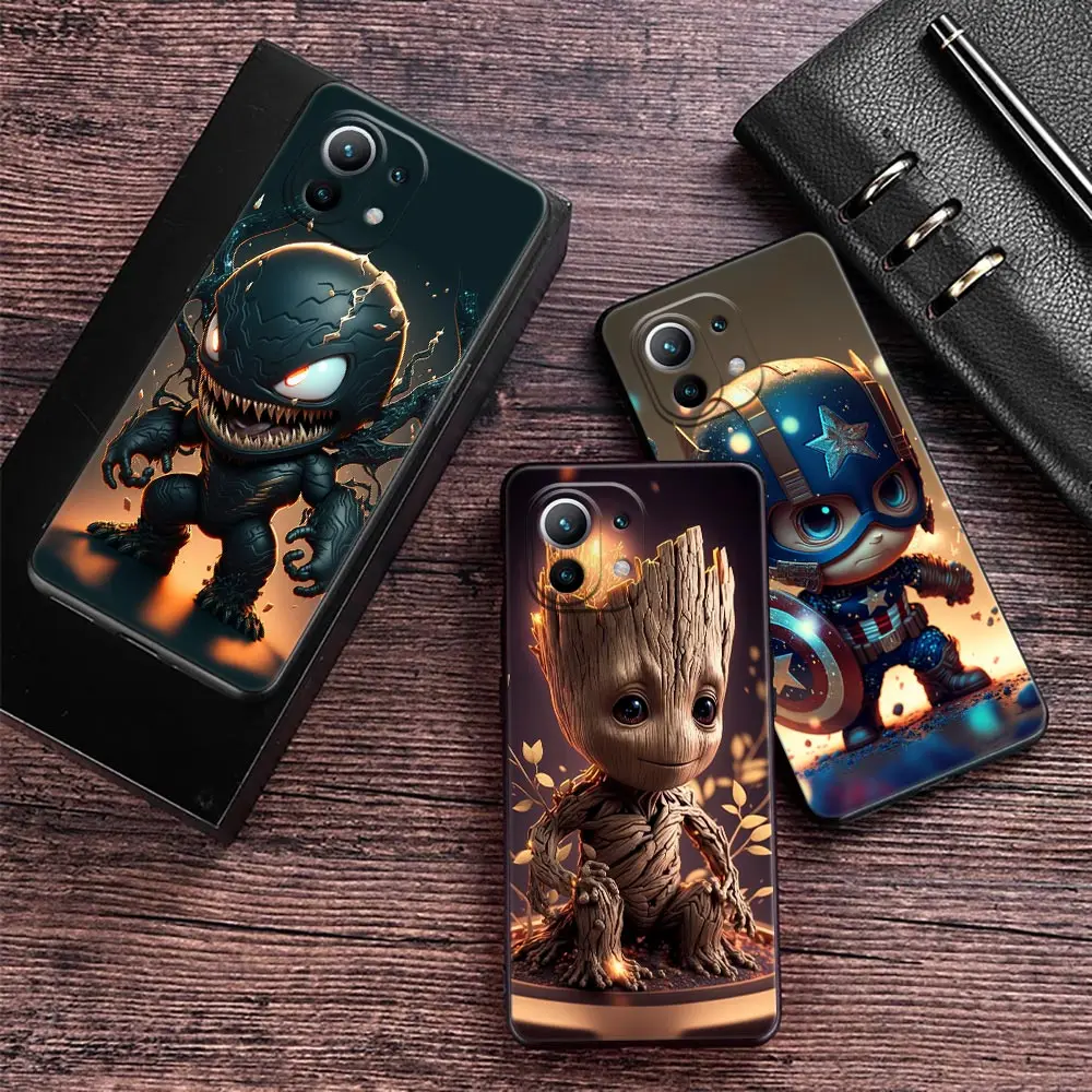 Baby Cute Marvel Venom Groot Case For Xiaomi 13T Pro Case Xiaomi 11 Lite 5G NE 12T 12 13 Pro 12 Lite 9 10 Back Cover Funda Coque