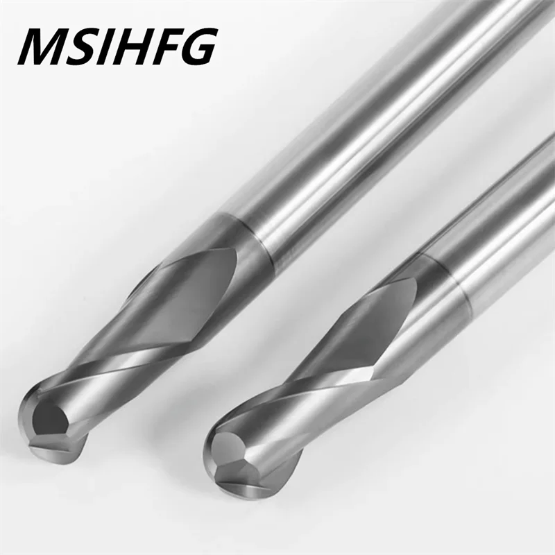 HRC62 Ball Nose Milling Cutter Tungsten Carbide End Mill CNC Tools Fresa Metal Steel Frez Router Bit Milling Cutter