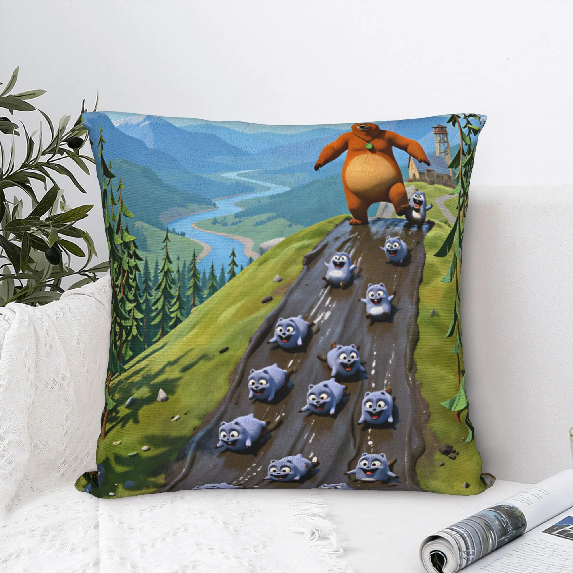 Grizzly and Lemmings Pillow Cover  Morden Pillow Case For Sofa Home Decorative Cushion Cover Soft  Pillowcases Birthday Gift