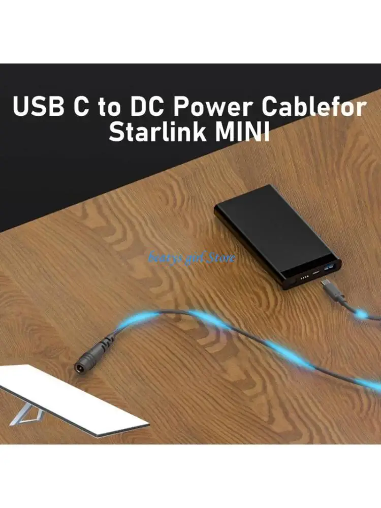 

C7AB USB C to DC5521 5.5x2.1mm Adapter Cable Support PD100W Power Supply Efficient
