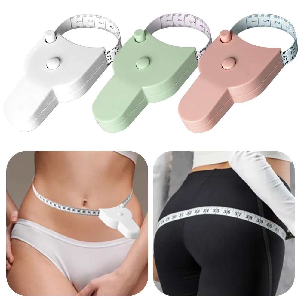Cinta métrica corporal de 150 Cm pulgadas, medidor de costura a medida, botón retráctil, cinta de tela artesanal de costura, regla de medida autoajustable