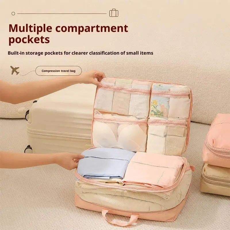 1Pcs 5 In 1 Expandable Travel Packing Cubes Compression Luggage Organizer