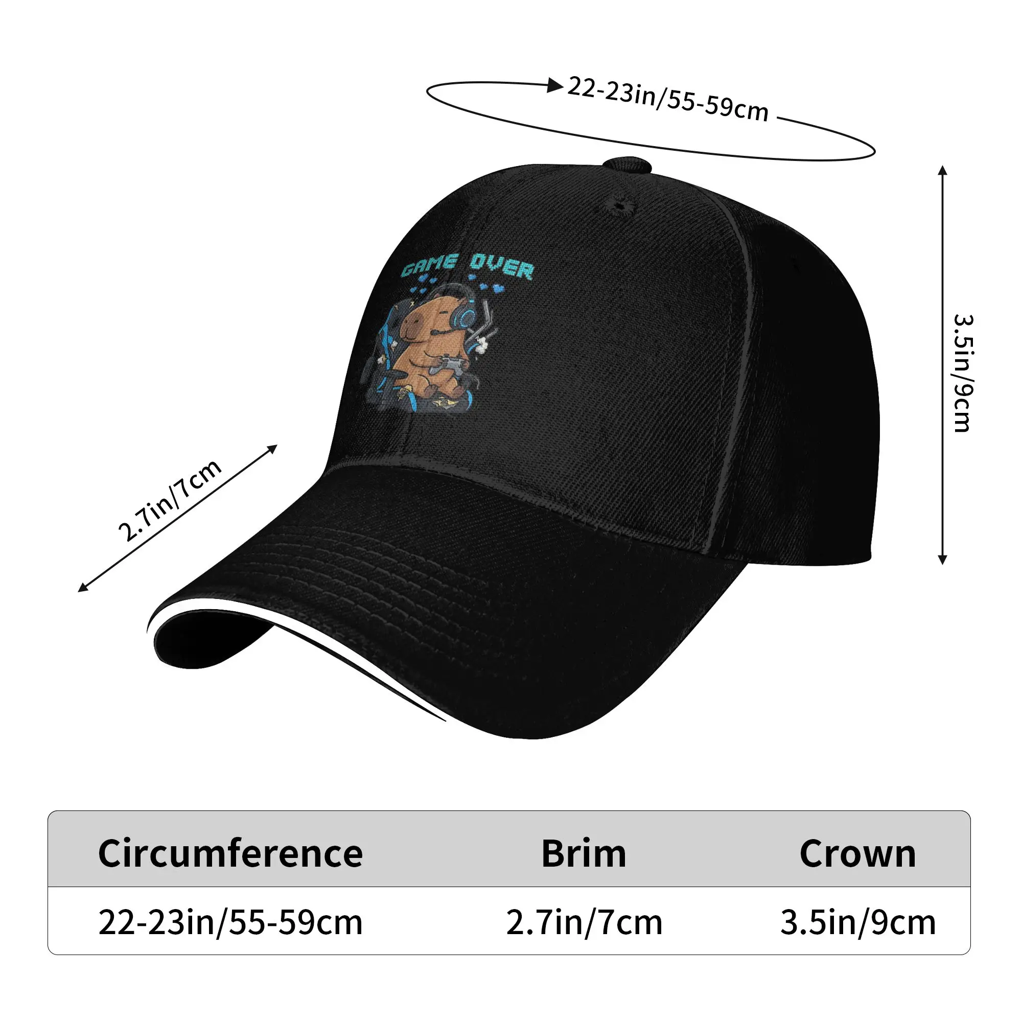 Capybara Funny Gamer Rage Broken Chair Meme Baseball Cap Summer Casual Trucker Hat For Female Male Outdoor Sun Baseball Caps view 2