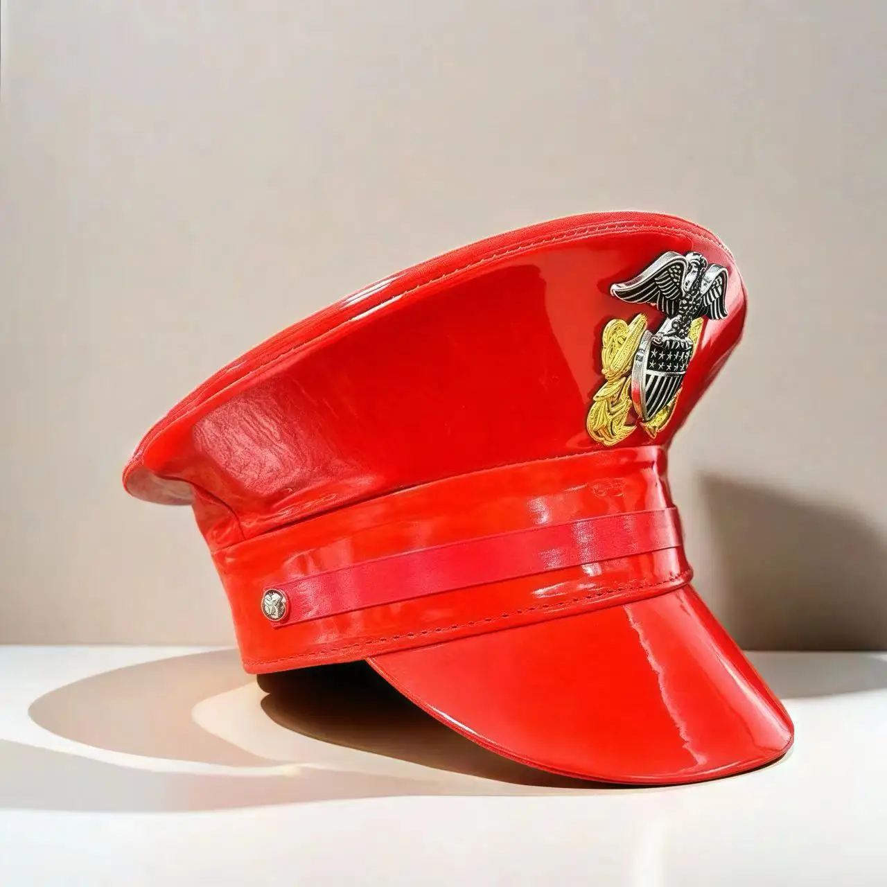 HongLuan Sombrero de disfraz de Halloween Steampunk de cuero rojo, sombreros de capitán para mujer de festival de hombre ardiente, accesorios femeninos de cosplay