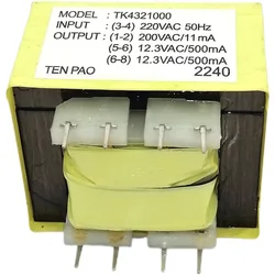 1PCS Boiler water heater power board transformer 200V11mA pin 8-pin  TK4321000 Dual 12.3V 500mA